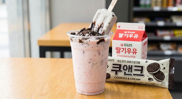 딸기 쿠앤크 프라페 — 핑크와 쿠키의 만남 사진